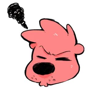 😩 cartoon, pink, head, angry, expression, annoyed, frustrated telegram sticker
