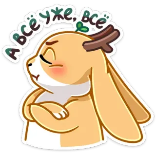 😠 Всё уже, всё Hase, Häschen, süß, Cartoon, Tier, Aufkleber telegram sticker