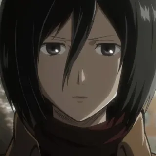 🥀 Mikasa Ackerman Attack on Titan Mikasa, anime, character, Attack on Titan, manga, female telegram sticker