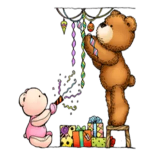 Хлопковый медведь @StikerDi whatsapp stickers