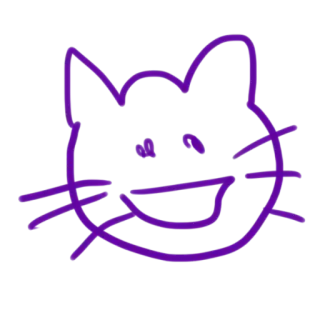 😸 gato, gatinho, roxo, animal, animal de estimação, esboço, desenho whatsapp sticker