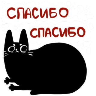 🙌 СПАСИБО СПАСИБО кот, спасибо, русский, милый, анимированный whatsapp sticker