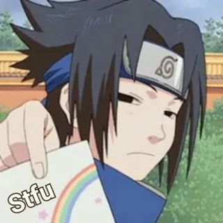 🕸 Sasuke Naruto Stfu Anime, Sasuke, Naruto, Naklejka, Obraźliwe, Manga telegram sticker