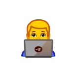 👨‍💻 emoji, computer, working, office, laptop, user telegram sticker