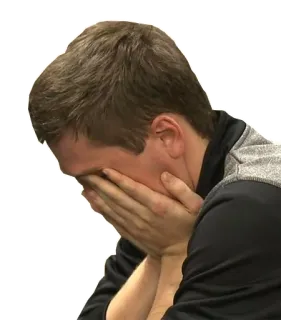 🙈 triste, llorando, decepcionado, molesto, hombre, emocional, frustrado telegram sticker