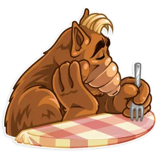 😞 Alf, Desenho animado, Comendo, Melmaciano, Alien, Garfo telegram sticker