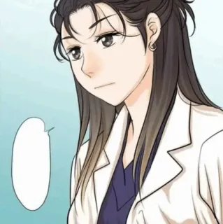 🍙 femme, dessin animé, médecin, médical, personnage, manteau telegram sticker