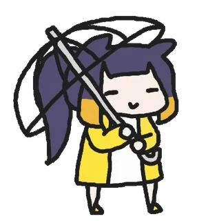 🐱 Ninomae Ina'nis vtuber, anime, süß, hololive, regenschirm, cartoon telegram sticker