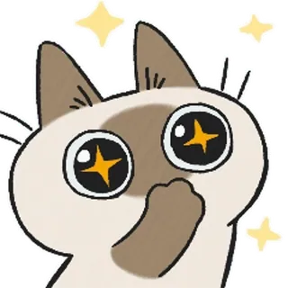 🤩 chat, mignon, animal, paillettes, siamois, autocollant whatsapp sticker