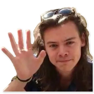 ✋ Harry Styles Harry Styles, chanteur, célébrité, saluant, portrait telegram sticker