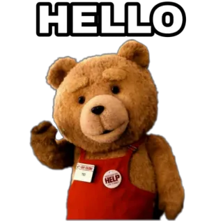 👋 Ted HELLO テディベア, 映画, 面白い, こんにちは, 挨拶 telegram sticker