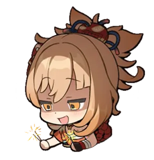 🎇 Yoimiya Genshin Impact yoimiya, genshin impact, anime, chibi, videojuego, personaje, fuegos artificiales telegram sticker