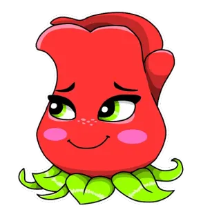 🌹 Rosa, Planta, Dibujo animado, Flor, Adhesivo, Lindo whatsapp sticker