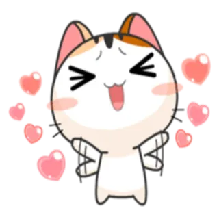 💘 gato, corações, fofo, kawaii, feliz, adesivo, emoji telegram sticker