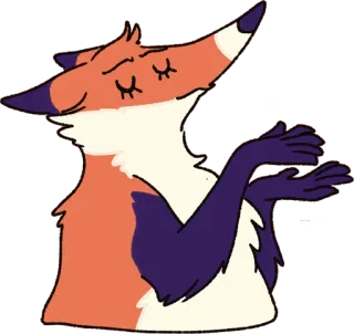 👏 キツネ, 動物, イラスト, 漫画, 可愛い telegram sticker
