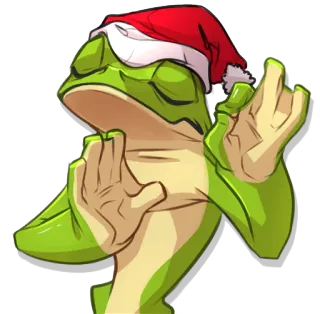 ⛑ lézard, noël, bonnet de père noël, doigt d'honneur, geste obscène telegram sticker