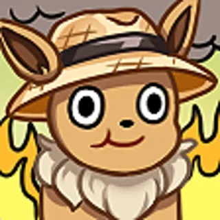 🔥 Eevee Pokemon pokemon, anime, dibujos animados, eevee, animal, sombrero de paja telegram sticker