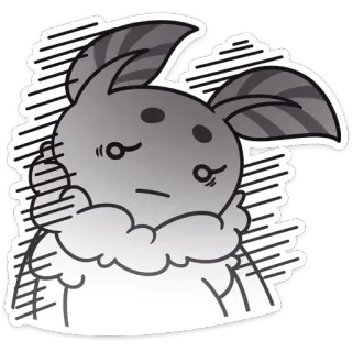 😖 Cartone animato, Carino, Grigio, Adesivo, Animale, Personaggio telegram sticker