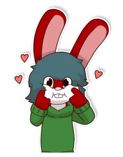 ☺️ schattig, konijn, konijn, hart, cartoon whatsapp sticker