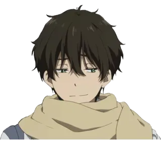 😏 anime, ragazzo, personaggio, sciarpa telegram sticker