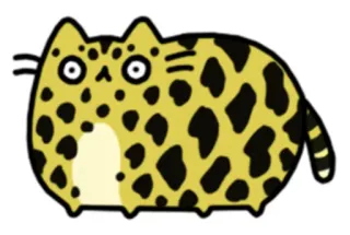 😳 猫, 可爱, 动物, 卡通, 贴纸, 豹, 斑点 telegram sticker