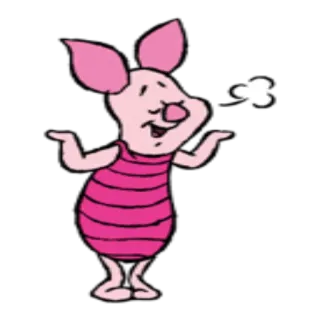 👐 Piglet Pimpi, Winnie the Pooh, cartone animato, Disney, animale, rosa, personaggio telegram sticker