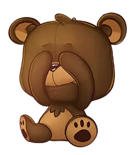 😑 urso, desenho animado, triste, fofo, animal, bicho de pelúcia telegram sticker