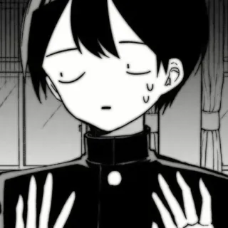 🗞 Anime, Mangá, Personagem, Expressão, Preto e branco, Mãos de esqueleto telegram sticker