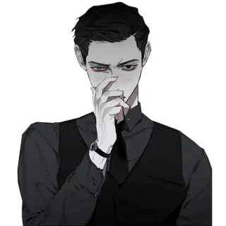 😑 man, black and white, serious, business, portrait, character telegram sticker