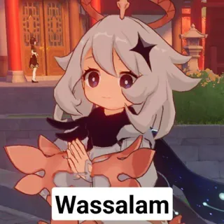 🙏 Paimon Genshin Impact Wassalam ไพม่อน, เก็นชิน อิมแพ็ค, เกม, อนิเมะ telegram sticker