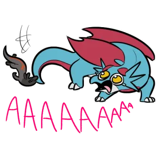 🅰 AAAAAAA dragon, scared, cartoon, fantasy whatsapp sticker