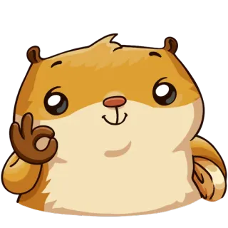 👌 hamster, fofo, roedor, ok, aprovação telegram sticker