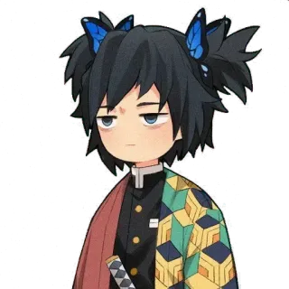🌊 Giyu Tomioka Demon Slayer アニメ, キャラクター, 剣, 蝶, 冨岡義勇 whatsapp sticker