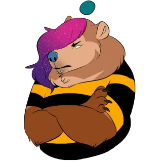 😒 urso, desenho animado, antro, furry, antropomórfico, animal, personagem, adesivo telegram sticker