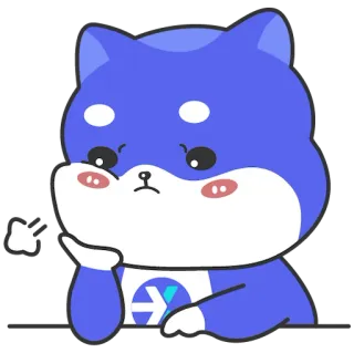 😞 собака, мультфильм, милый, питомец, животное, сиба ину telegram sticker