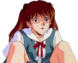 😧 Asuka Langley Soryu Neon Genesis Evangelion Asuka, Anime, Evangelion, Charakter, geschockt, überrascht telegram sticker