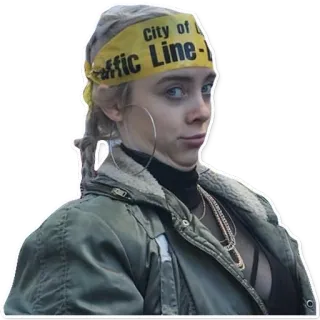🚧 City of Traffic Line- стикер, портрет, женщина, повязка на голову telegram sticker