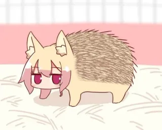 🦊 Anime, Ouriço, Fofo, Animal, Chibi telegram sticker