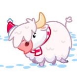 ❤️ Yak, Animal, Dibujos animados, Lindo, Nieve, Invierno whatsapp sticker