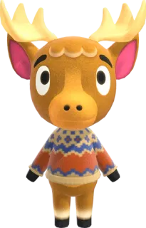 🦌 Erik Animal Crossing Erik, Animal Crossing, Hirsch, Videospiel, süß, Cartoon telegram sticker