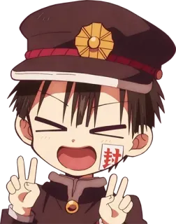 ✌️ Hanako Toilet-bound Hanako-kun 애니메이션, 캐릭터, 하나코, 카와이, 만화, 평화, 지박소년 하나코 군, 귀여운 telegram sticker
