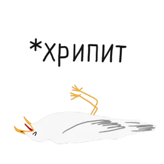 🔚 *хрипит burung, burung camar, sekarat, sakit, hewan telegram sticker
