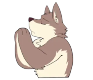 🏞 wolf, tier, cartoon, beten, furry, hund, betteln telegram sticker