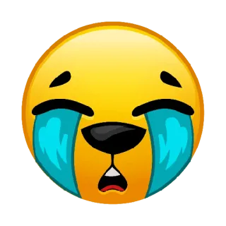 😀 chorando, triste, emoji, amarelo, lágrimas, chateado whatsapp sticker