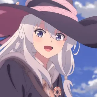 🌚 Anime, Hexe, Charakter, Süß, Mädchen, Magie, Hut telegram sticker