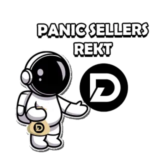 😎 PANIC SELLERS REKT panic sellers, rekt, astronaut, cryptocurrency, finance, meme telegram sticker