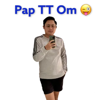 😛 Pap TT Om Selfie, Mężczyzna, Casual, Portret telegram sticker