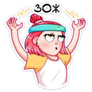 💪 ЗОЖ healthy lifestyle, зож, girl, fitness, cartoon whatsapp sticker