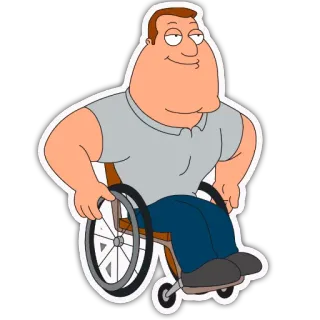 😌 Joe Swanson Family Guy Joe Swanson, I Griffin, Personaggio dei cartoni animati, Disabile, Sedia a rotelle telegram sticker