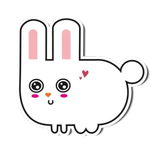 😍 conejo, conejo, lindo, kawaii, animal, dibujos animados telegram sticker